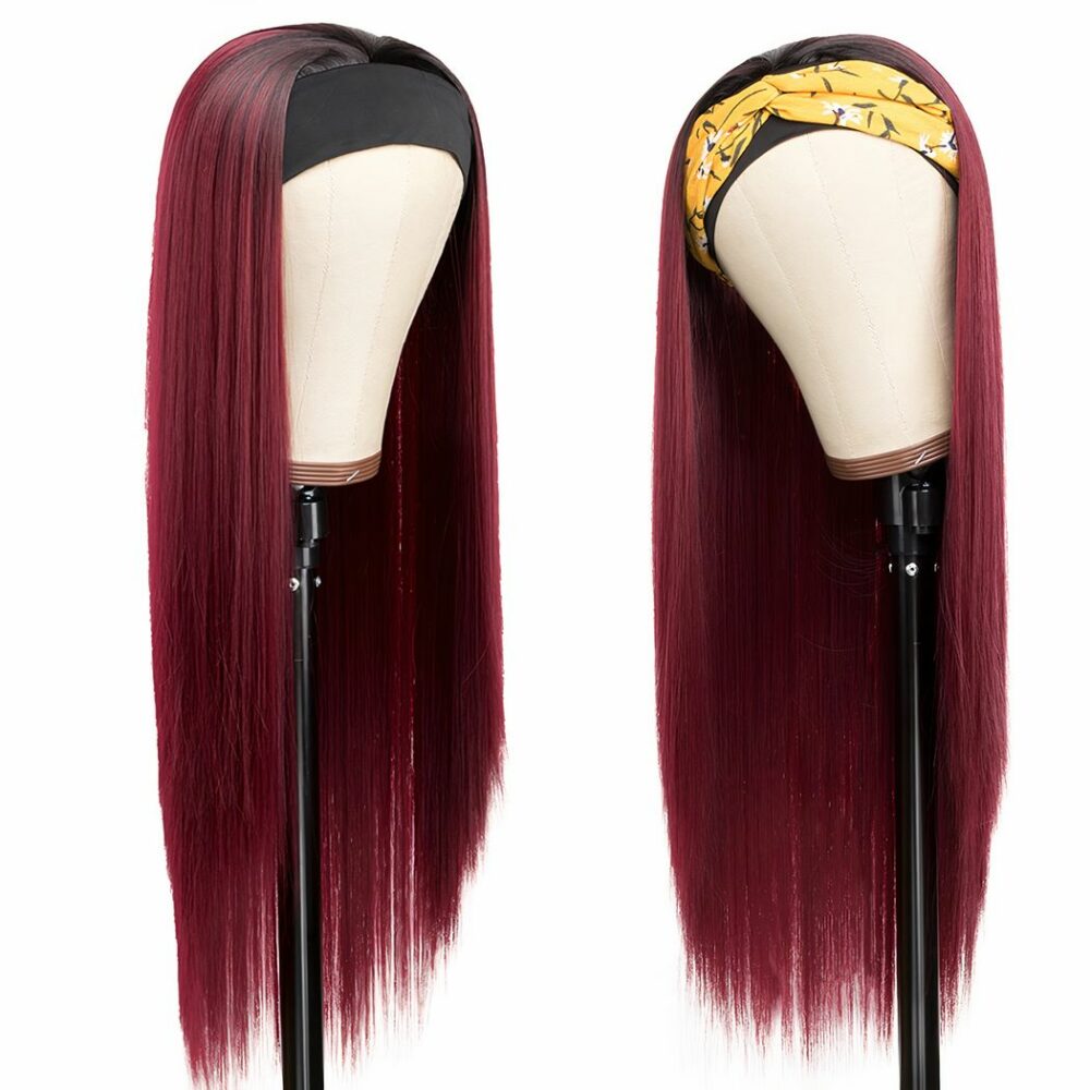 Perruque Bandeau Cheveux Longs Lisses 6
