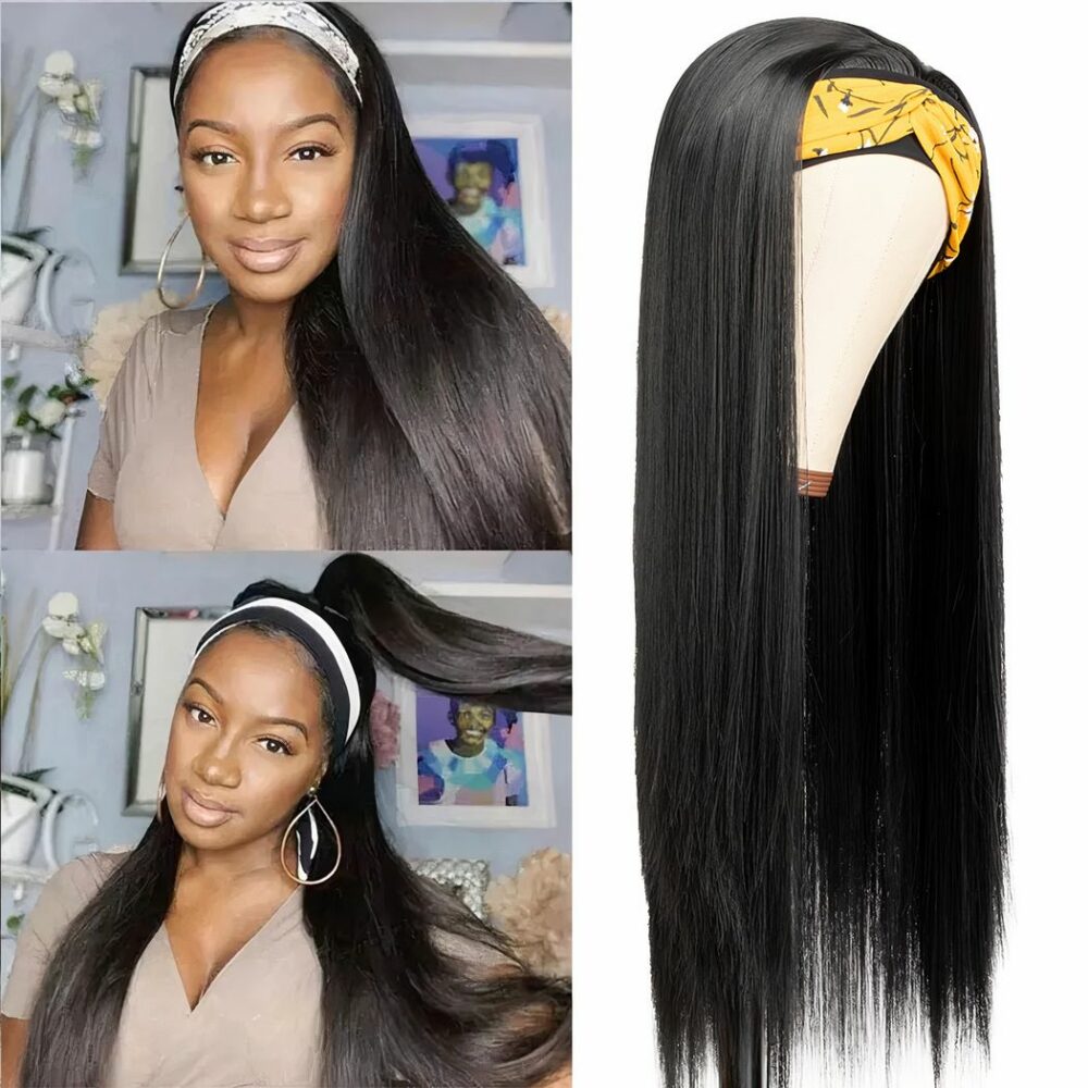 Perruque Bandeau Cheveux Longs Lisses 7