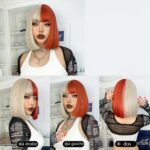 Perruque Mi Longue Blonde Et Rouge Pour Cosplay 3