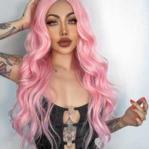 Perruque Rose De 20 Pouces